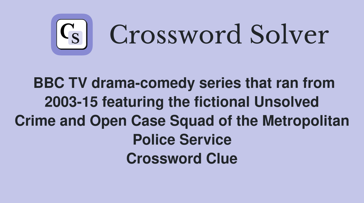 BBC TV series that ran from 200315 featuring the